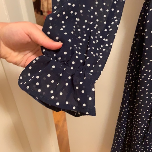 Navy blue pokadot frock Midi Dress, cupshe small - Picture 3 of 3